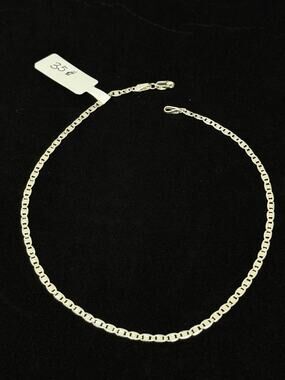 Sterling Silver Mariner Link brazalet 12 Inch 2.6mm Diamond Cut 2.7g